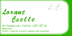 lorant cselle business card